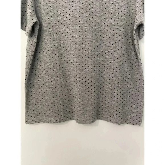 Monrow Women’s Size Large Gray Black Polka Dot Short Sleeve Crewneck T-shirt - Picture 6 of 10
